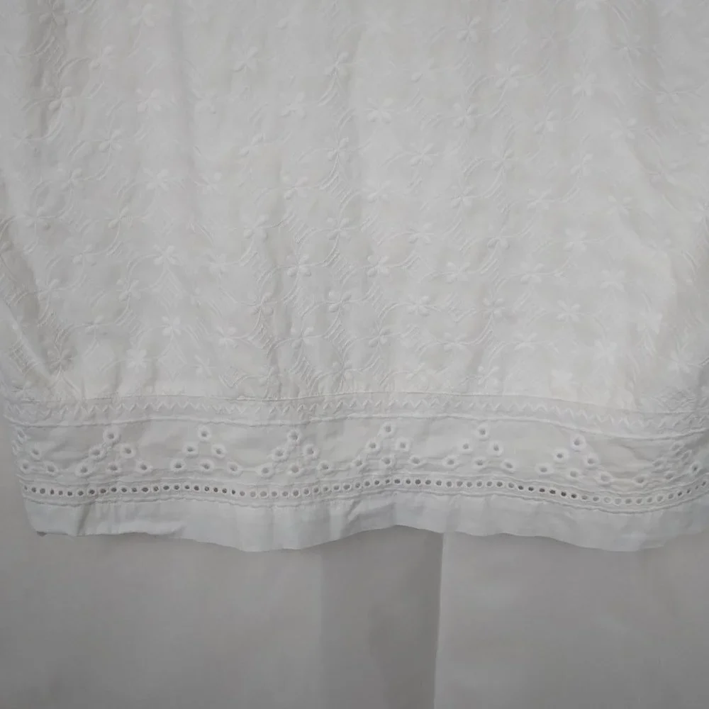 Talbots | Embroidered Eyelet Sheath Sleeveless Ivory White Dress | Size 18 - Picture 5 of 13